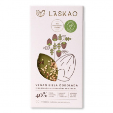 LASKAO VEGAN bílá čokoláda s moringou a lískovými oříšky